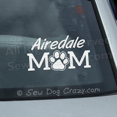 Airedale Mom Car Window Sticker