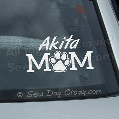 Akita Mom Car Window Sticker