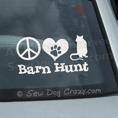 Peace Love Barn Hunt Window Stickers
