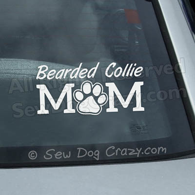 Bearded Collie Mom Car Window Decal