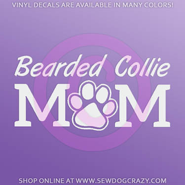Bearded Collie Mom Car Decal