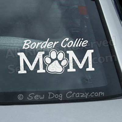 Border Collie Mom Car Window Sticker