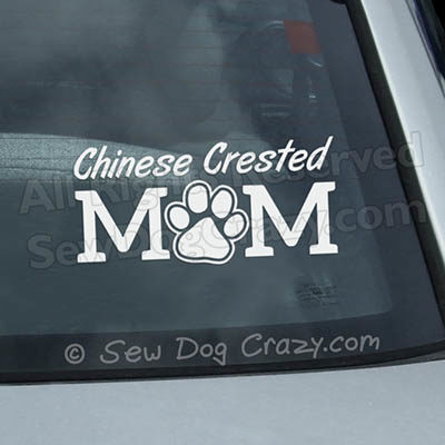 Chinese Crested Mom Car Window Sticker