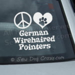 Peace Love German Wirehaired Pointer sticker