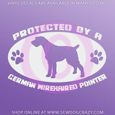 Protected by a German Wirehaired Pointer Car Decal