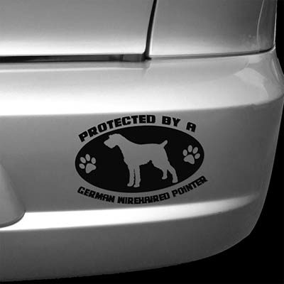 Protected by a German Wirehaired Pointer Car Sticker