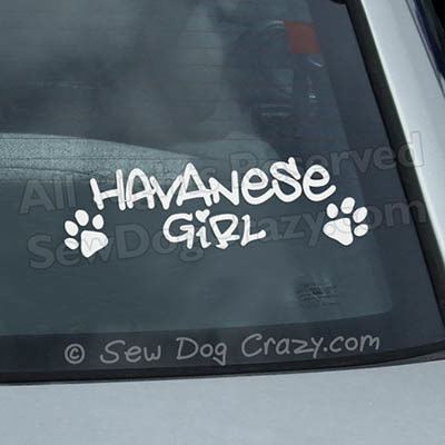 Havanese Girl Car Window Sticker