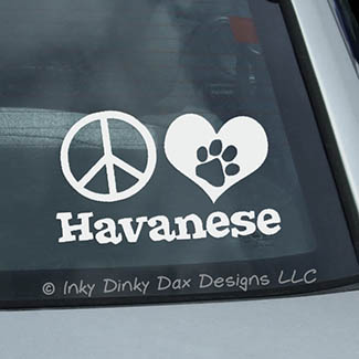 Peace Love Havanese Window Decal