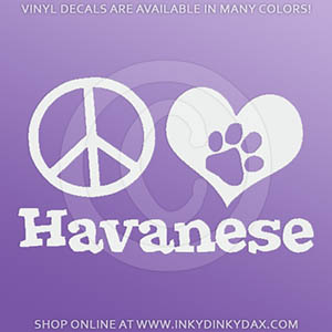 Peace Love Havanese Car Window Sticker