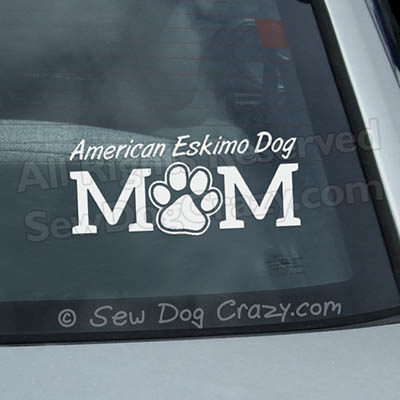American Eskimo Dog Mom Car Decal