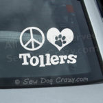 Peace Love Tollers Car Window Sticker
