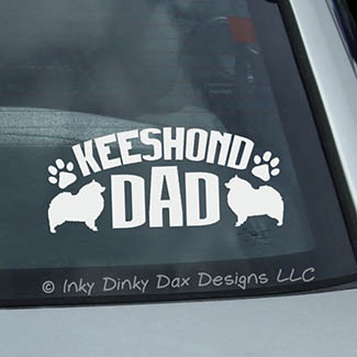 Keeshond Dad Car Window Sticker