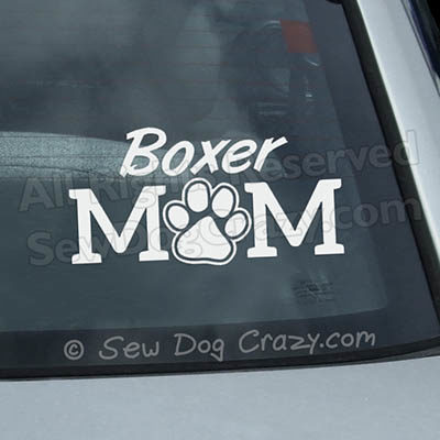 Boxer Mom Car Window Sticker