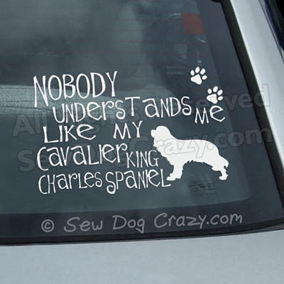 Funny Cavalier King Charles Spaniel Car Window Stickers