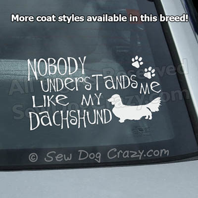 Long Haired Dachshund Car Window Stickers