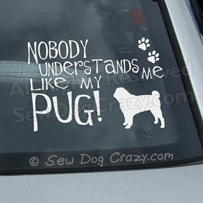 Funny Pug Car Window Stickers