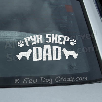 Pyrenean Shepherd Dad Car Window Sticker