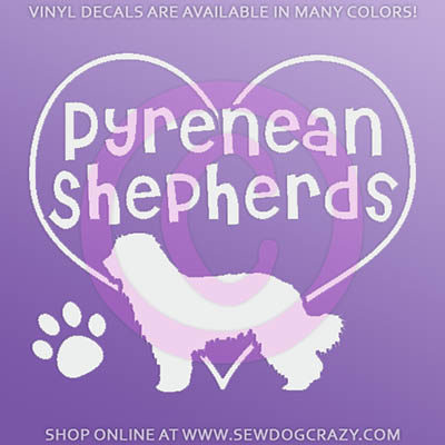 I Love Pyrenean Shepherds Car Sticker