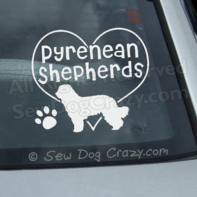 I Love Pyrenean Shepherds Decal