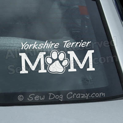 Yorkie Mom Car Window Stickers