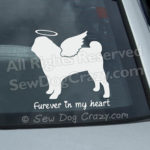Angel Pug Car Window Sticker