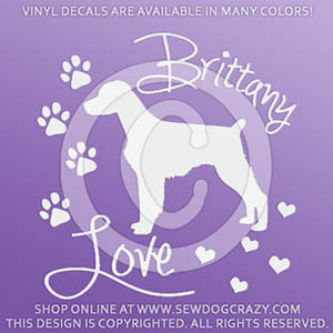Brittany Dog Love Decals