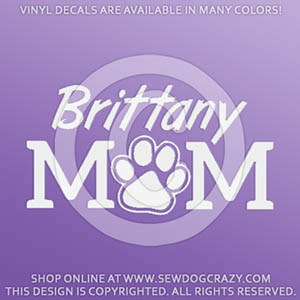 Brittany Dog Mom Vinyl Sticker