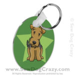 Cartoon Airedale Terrier Keychain