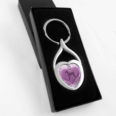 Purple Airedale Terrier Keychain