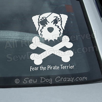 Pirate Border Terrier Car Window Sticker