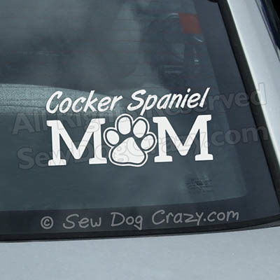Cocker Spaniel Mom Car Window Sticker