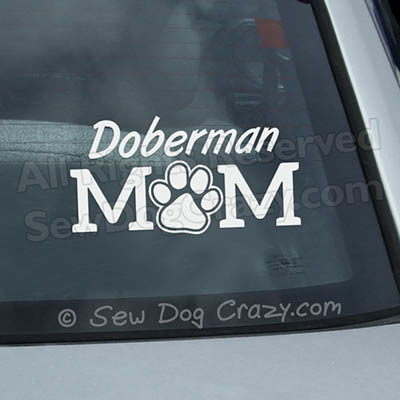 Doberman Mom Car Window Sticker
