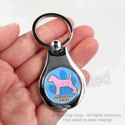 Pink Jack Russell Keychain
