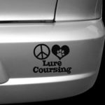 Peace Love Lure Coursing Car Decals
