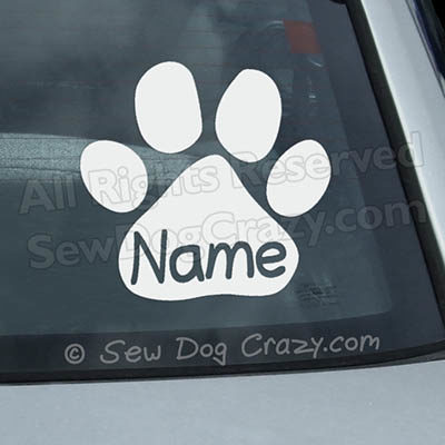Personalized Paw Print Decals