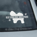 Old english Sheepdog Car Window Stickers