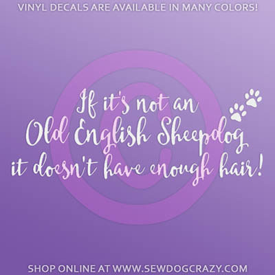 Funny Old English Sheepdog Decals