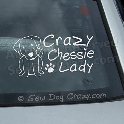 Crazy Chessie Lady Car Window Sticker