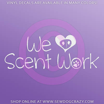 We Love Scent Work Car Window Sticker