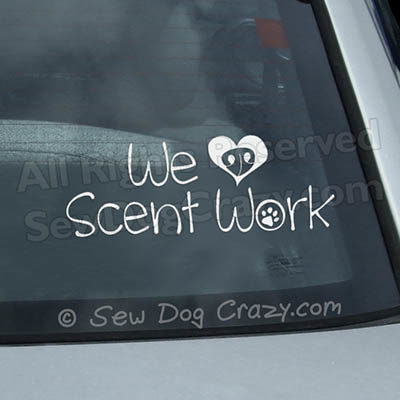 We Love Scent Work Car Window Stickers
