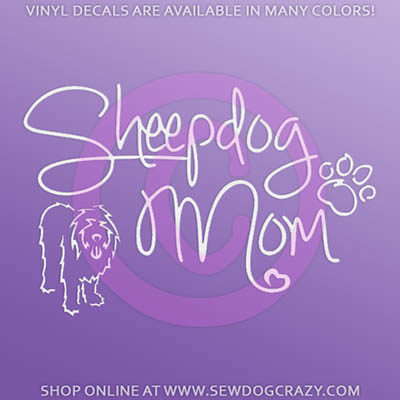 Sheepdog Mom Car Window Sticker
