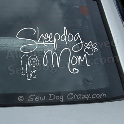 Sheepdog Mom Car Sticker