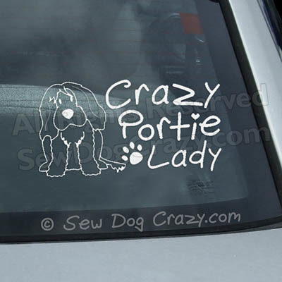 Crazy Portie Lady Car Window Sticker