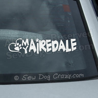 Love My Airedale Car Window Sticker