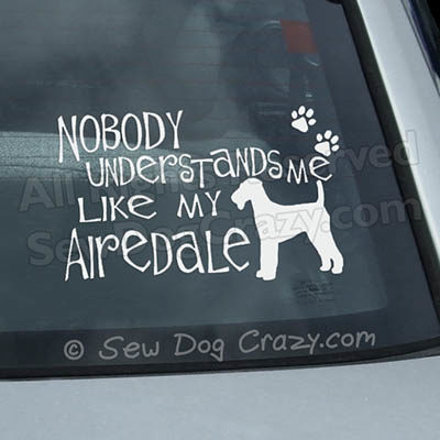 Funny Airedale Car Window Sticker