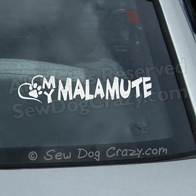 Love My Malamute Car Window Sticker