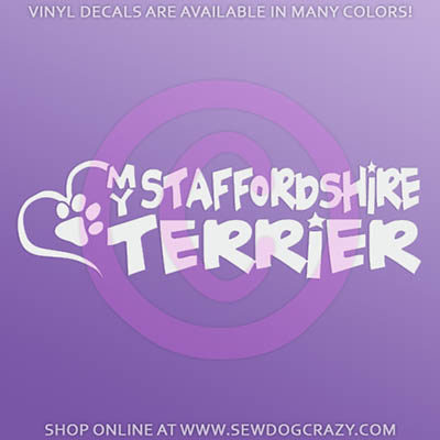 Love My Staffordshire Terrier Car Sticker