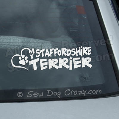 Love My Staffordshire Terrier Car Window Sticker