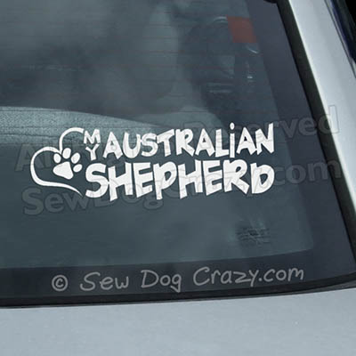 Love My Australian Shepherd Car Window Sticker