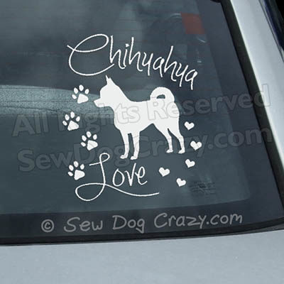 Love Chihuahuas Car Window Sticker